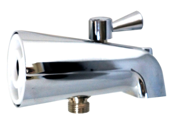 Tub ball valve spout with connector
