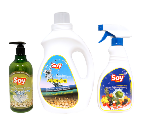 Soy Dew  Kitchen & Laundry & Soy Dew set of three fruit vegetable cleaner
